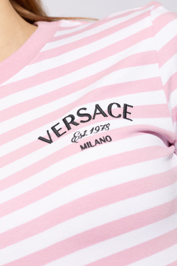 VERSACE ミラノ スタンプ クロップ Tシャツ ピンク 5.jpg